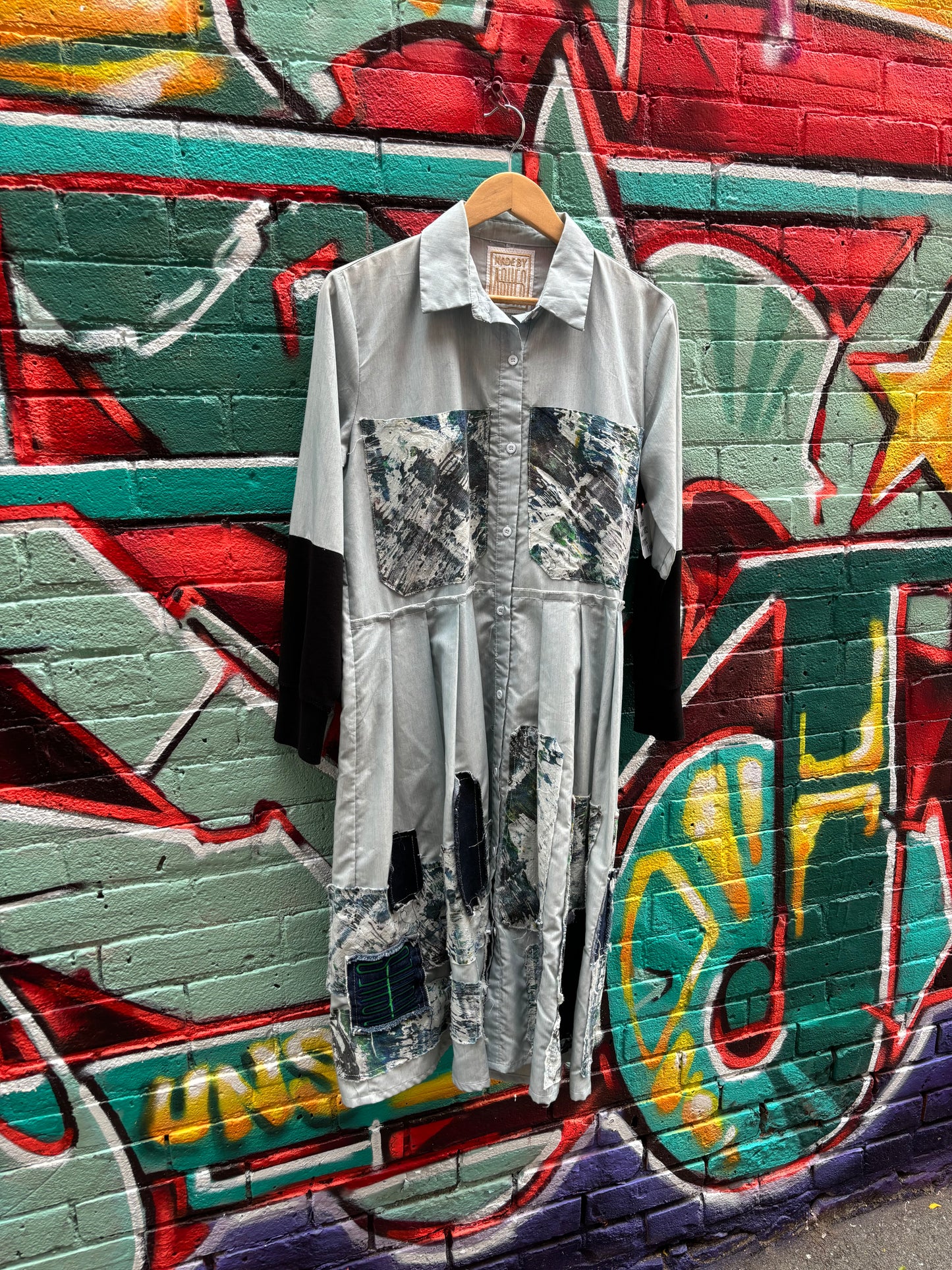 REWORKED TUNIC DRESS WITH PATCHWORK