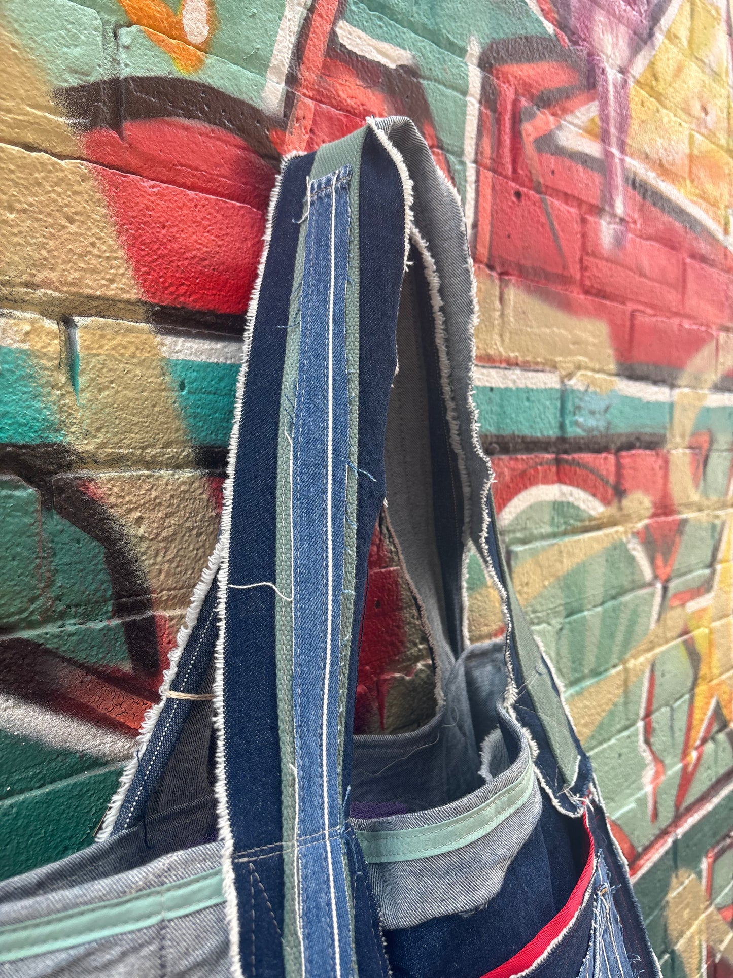 Red & Blue Clown - Denim Tote Bag