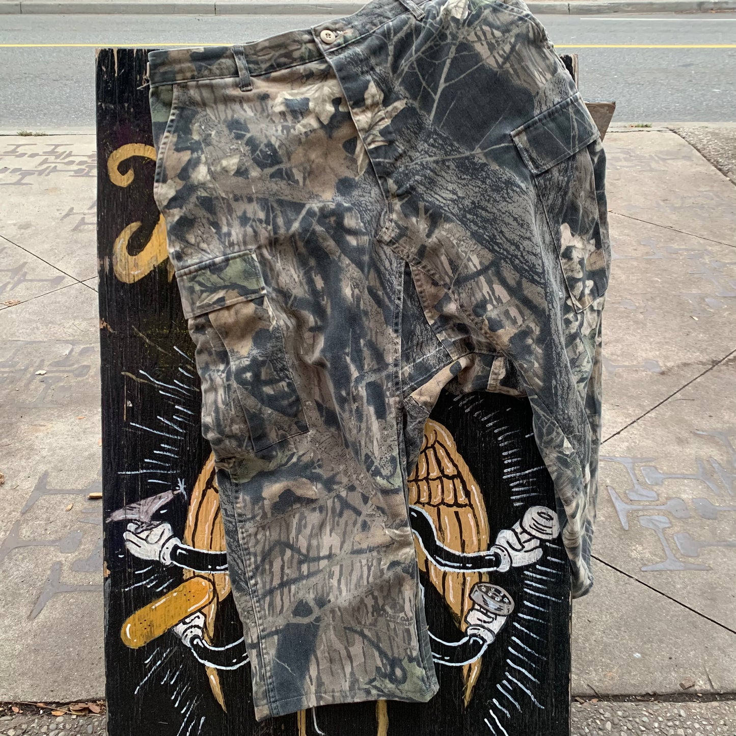 CAMO DROP CROTCH - ASHES VINTAGE REWORK- 36” WAIST