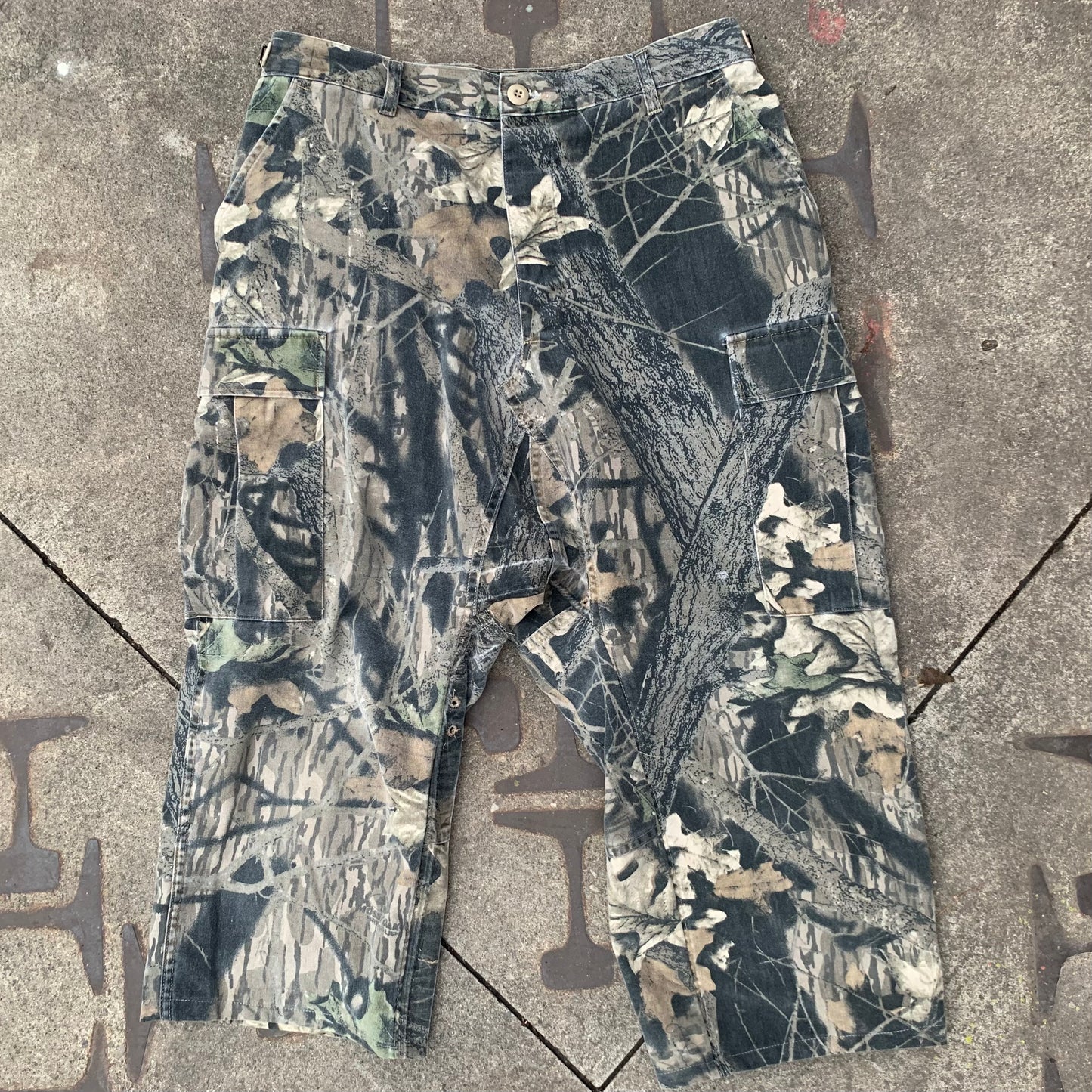 CAMO DROP CROTCH - ASHES VINTAGE REWORK- 36” WAIST