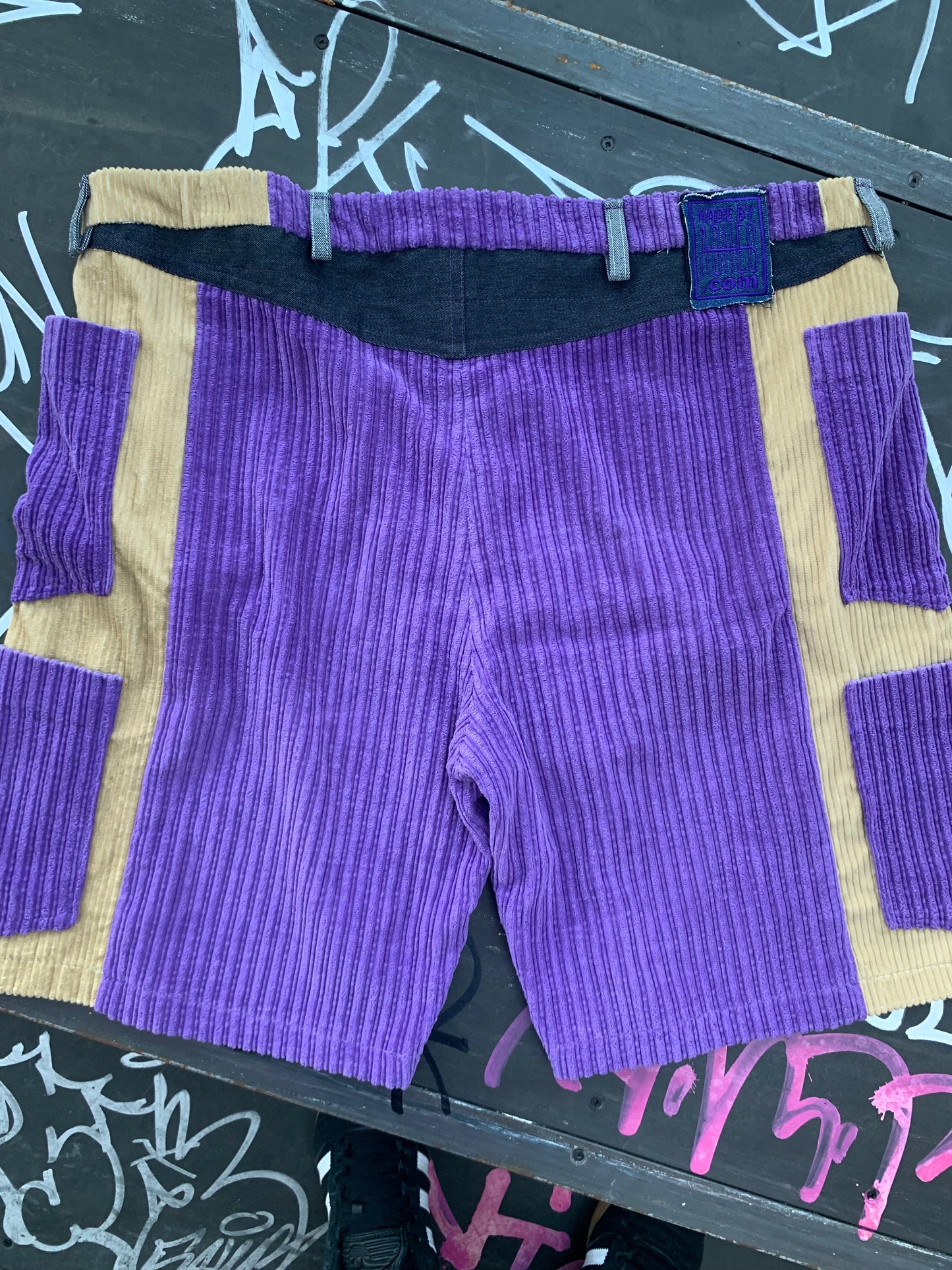 GRAPE CORDUROY SHORTS - Fits up to 44” waist
