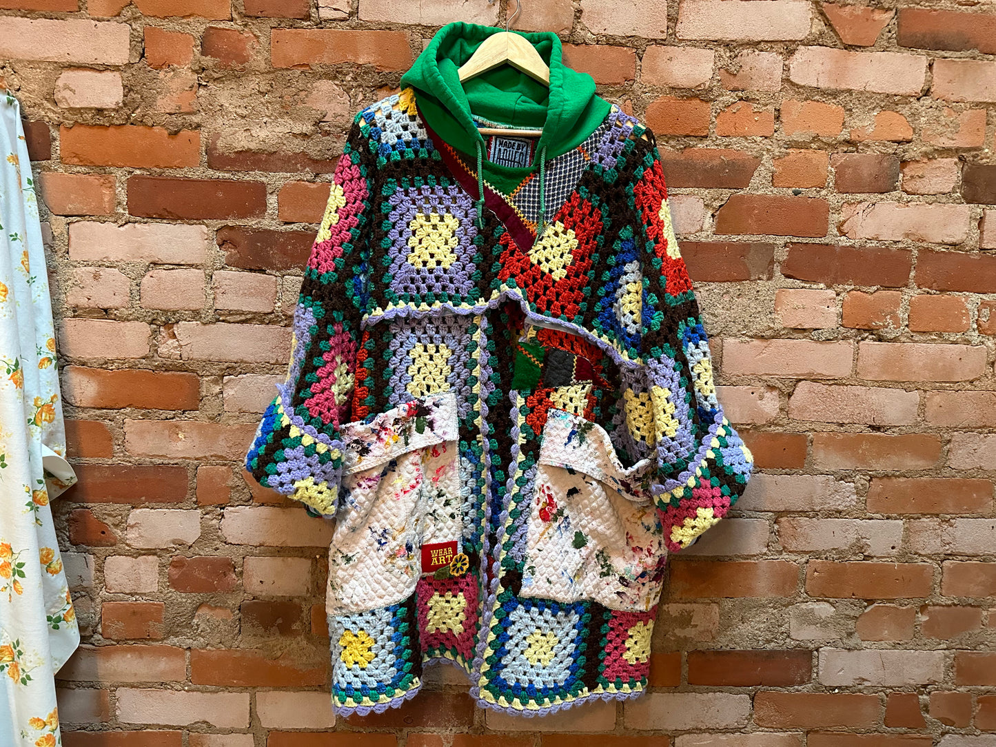 GRANNY SQUARE HOODIE - ONE SIZE