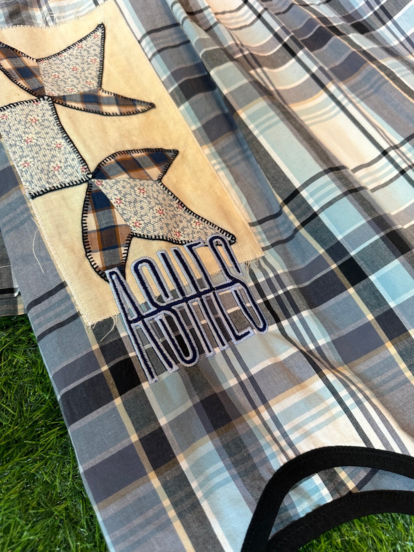 FLUID PATCHWORK BUTTON UP L