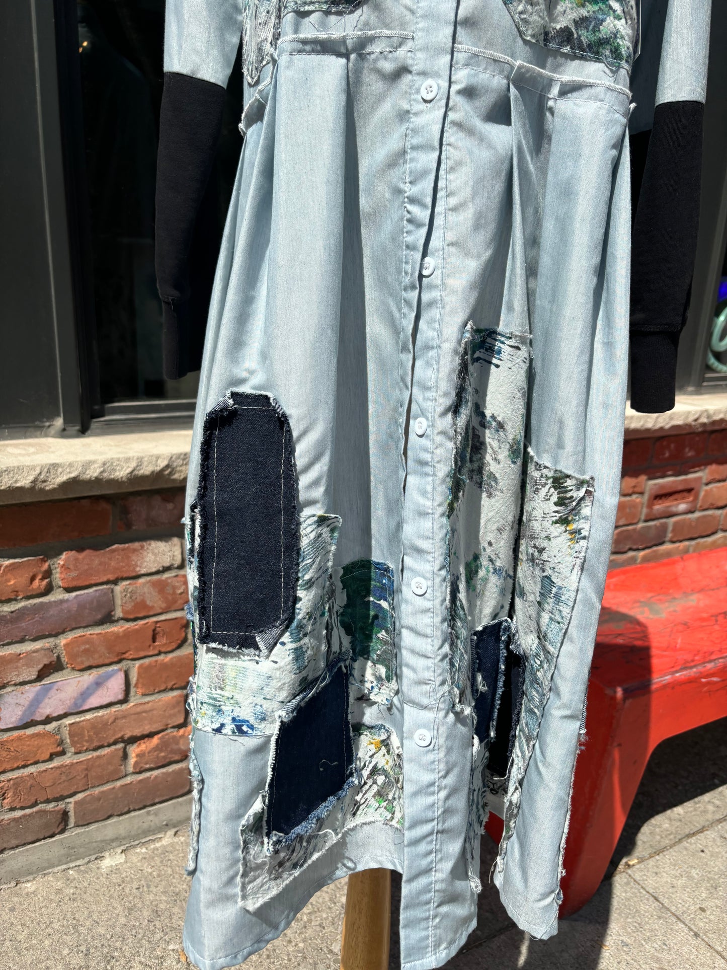 REWORKED TUNIC DRESS WITH PATCHWORK