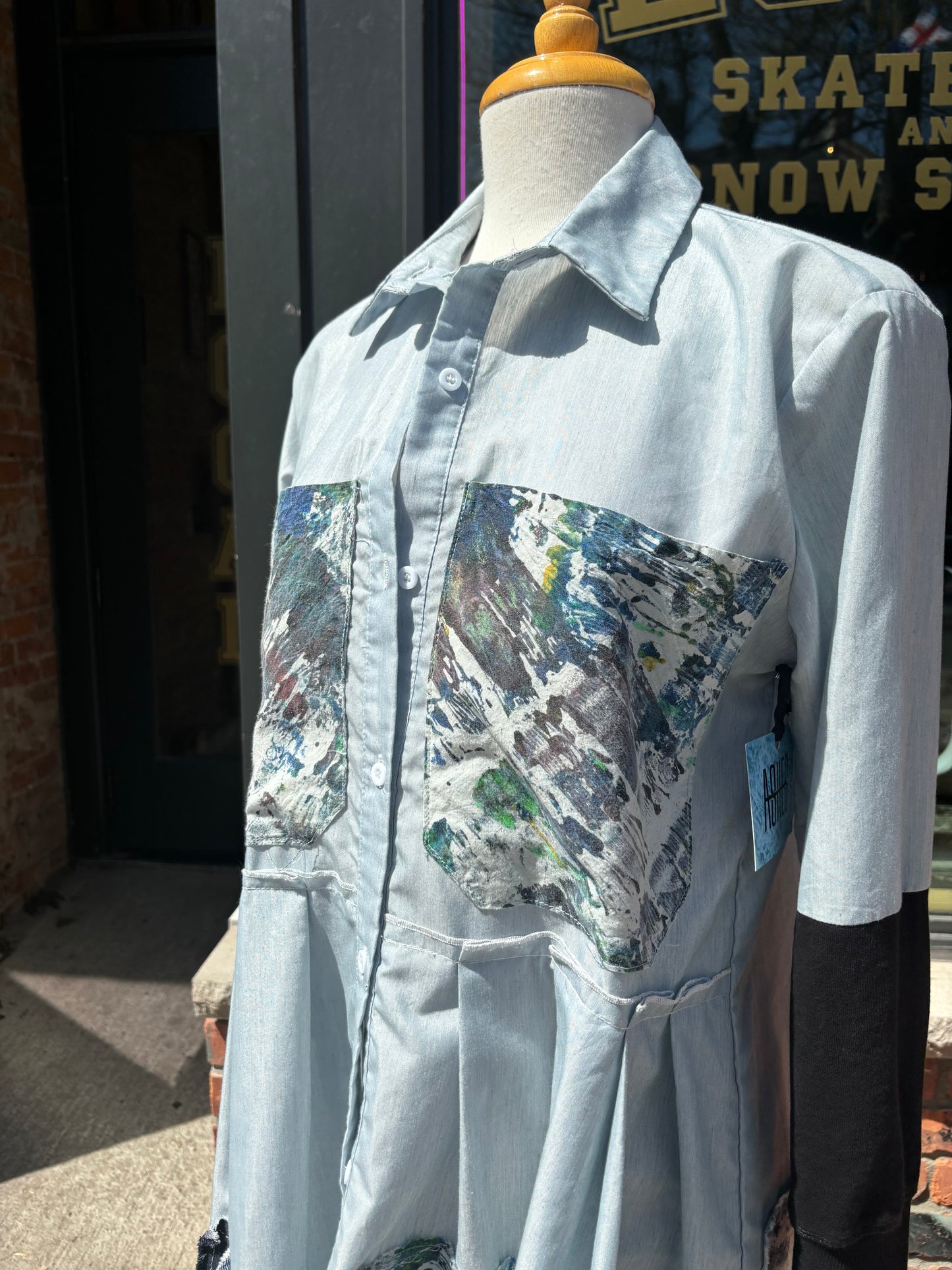 REWORKED TUNIC DRESS WITH PATCHWORK