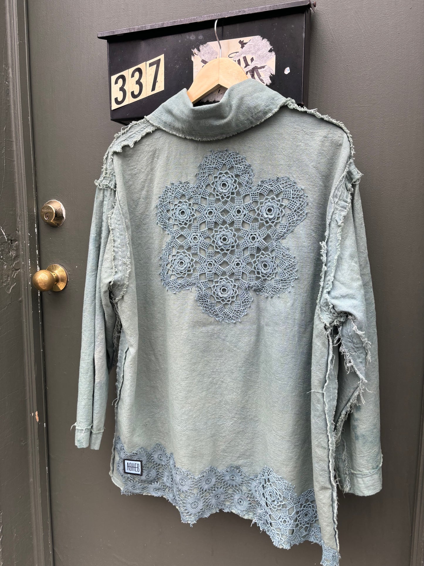 RAW SAGE GREEN DYED JACKET