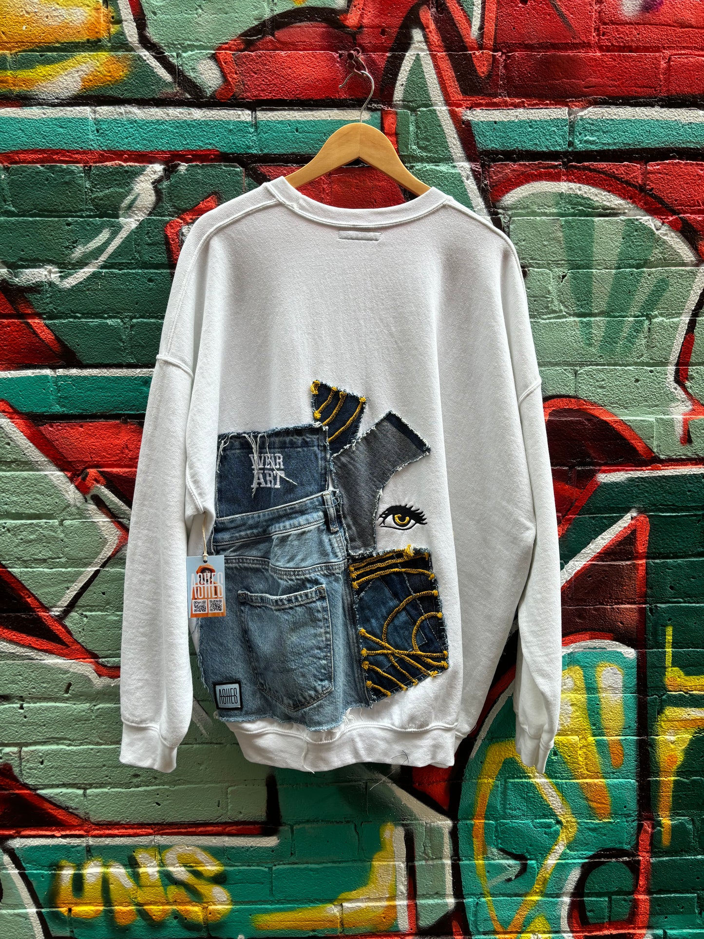 DENIM EYES CREW NECK SWEATER - 3XL