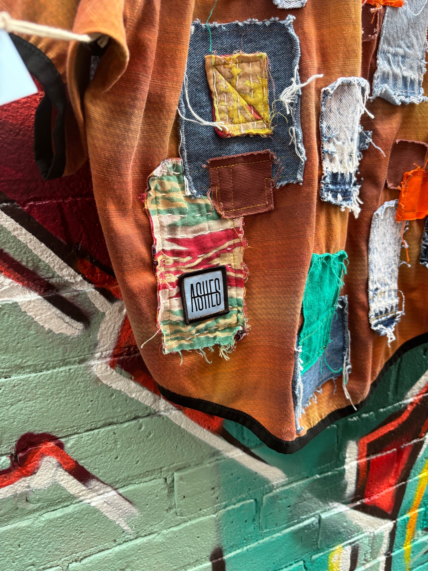 FLUID PLAID PATCHWORK BUTTON UP XL