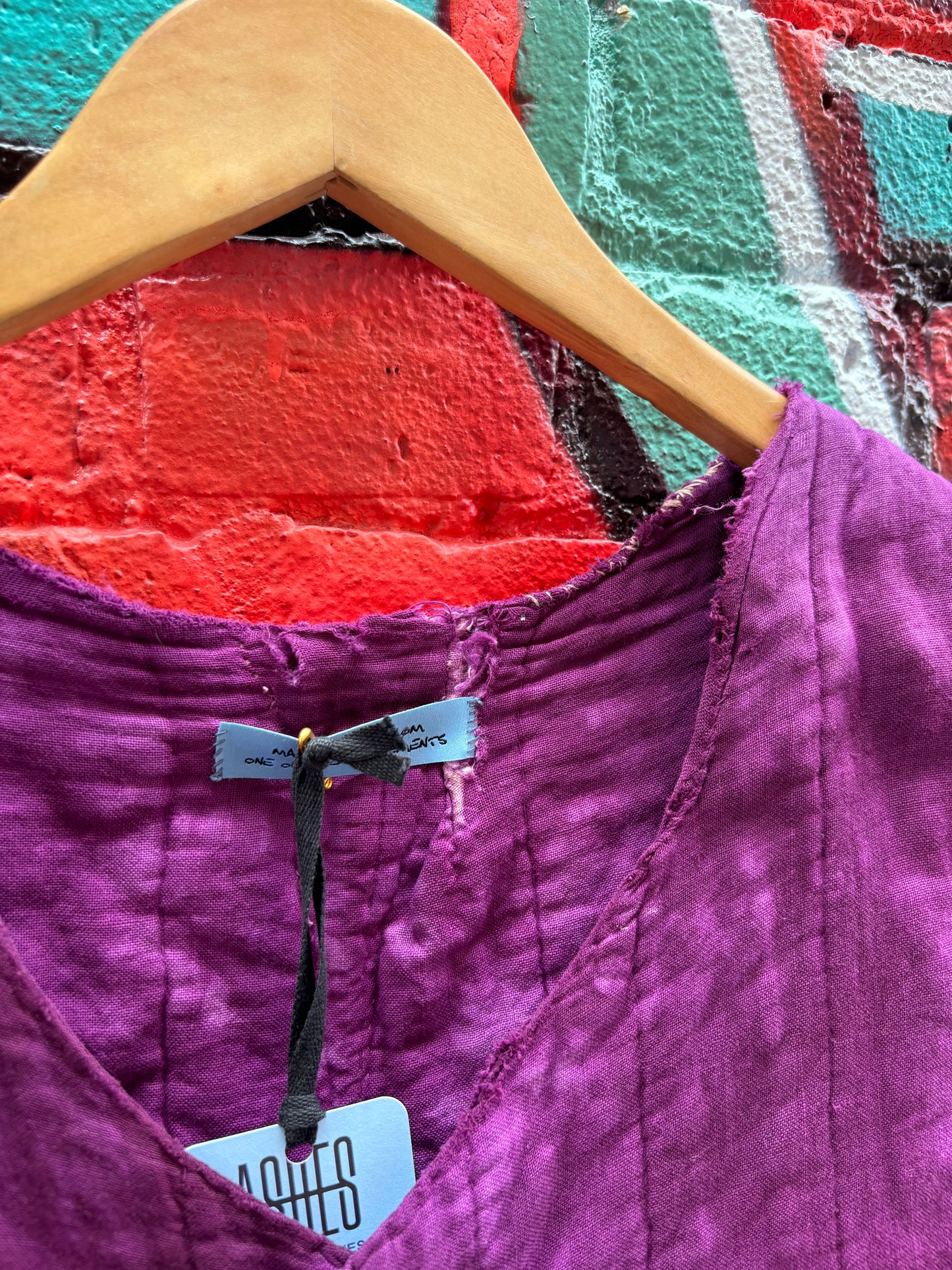100 YEAR OLD OVER DYED VEST WITH DOILIES