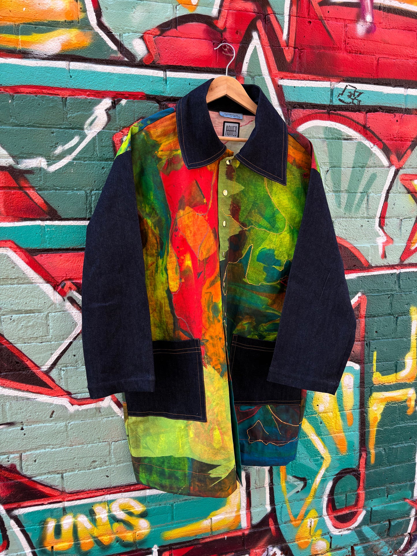 PAINTED CANVAS & DENIM JACKET