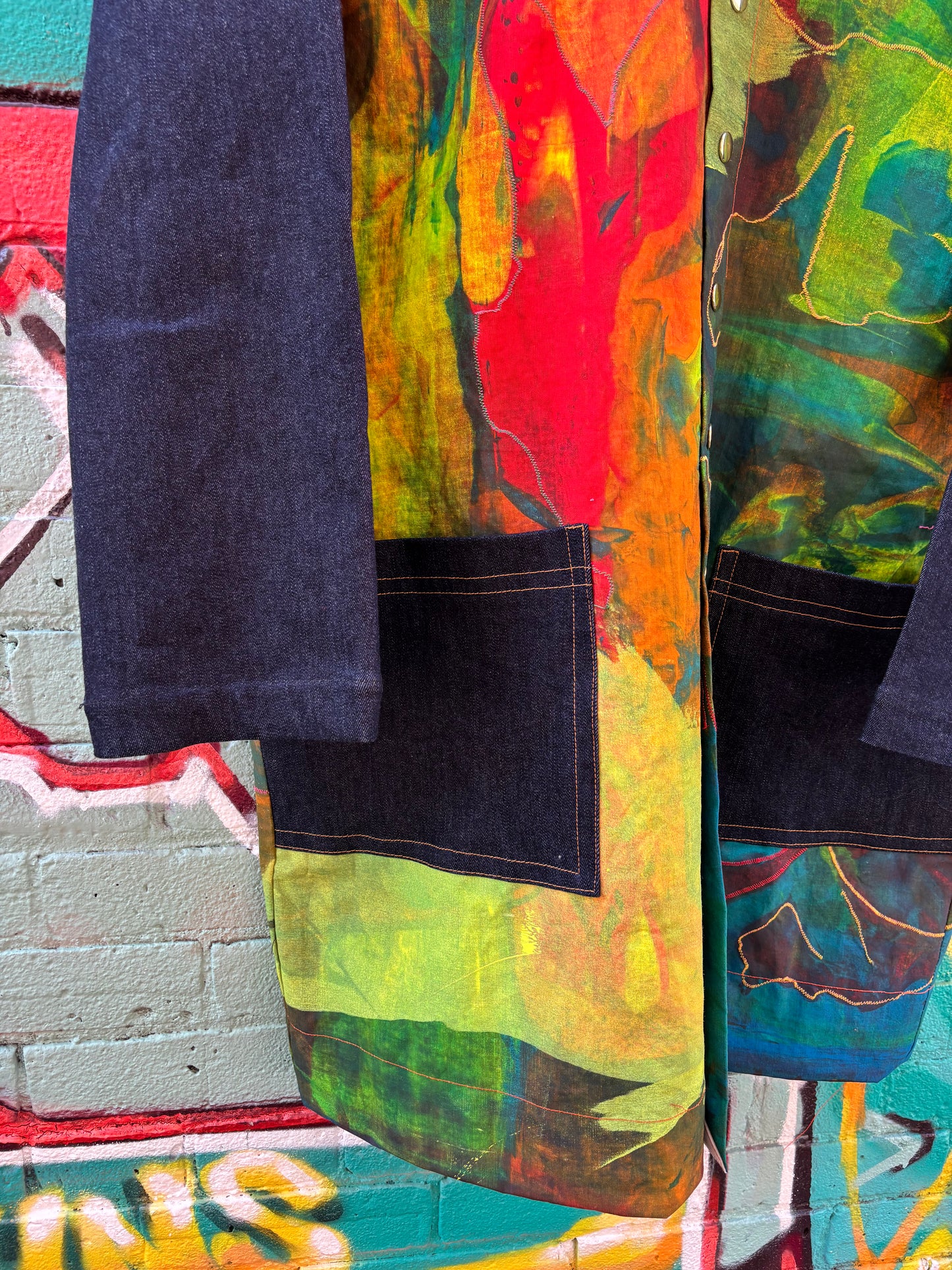 PAINTED CANVAS & DENIM JACKET