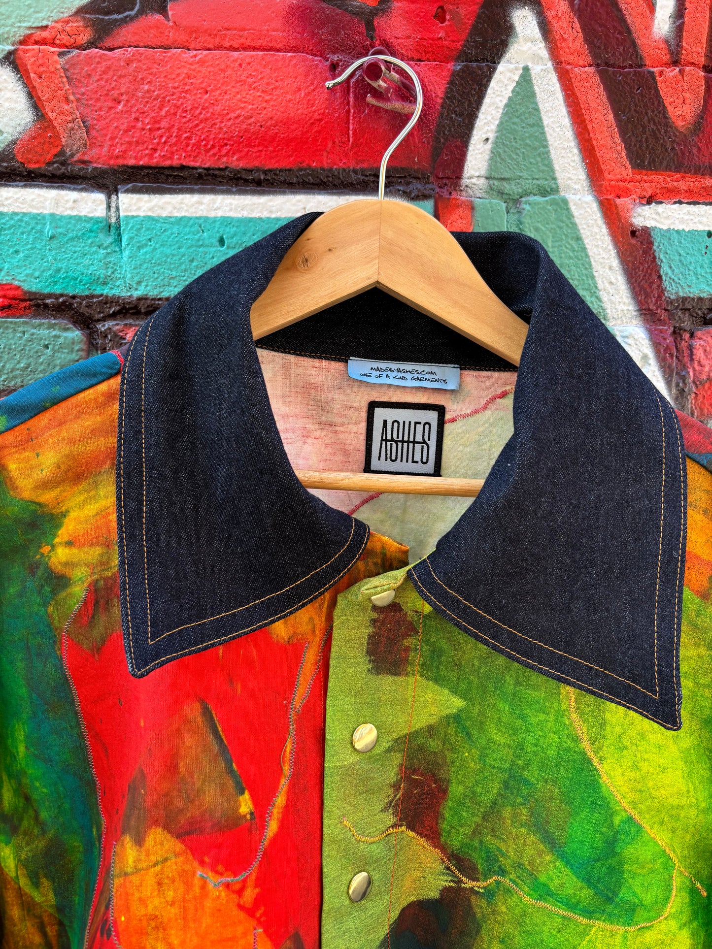 PAINTED CANVAS & DENIM JACKET