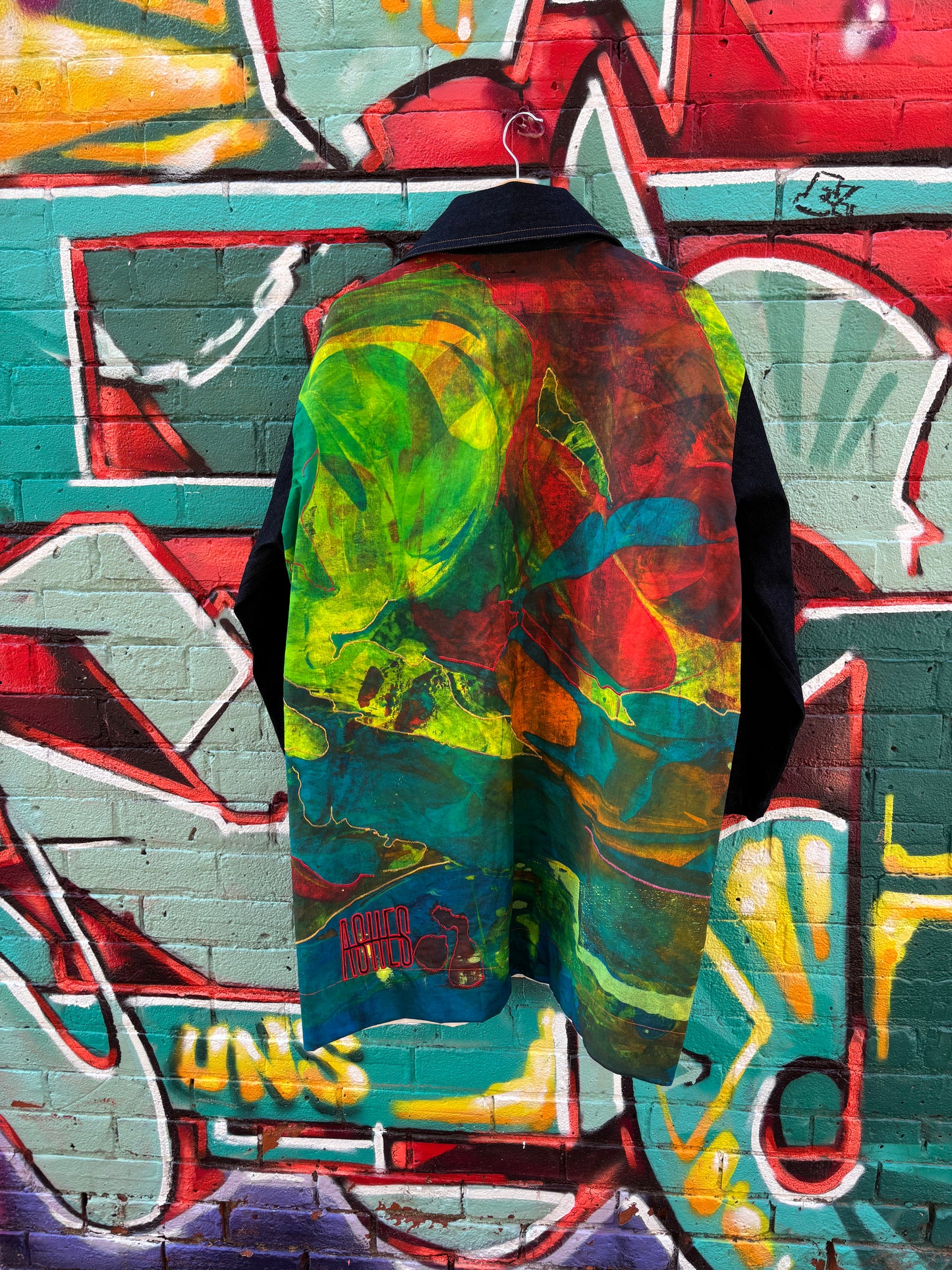 PAINTED CANVAS & DENIM JACKET