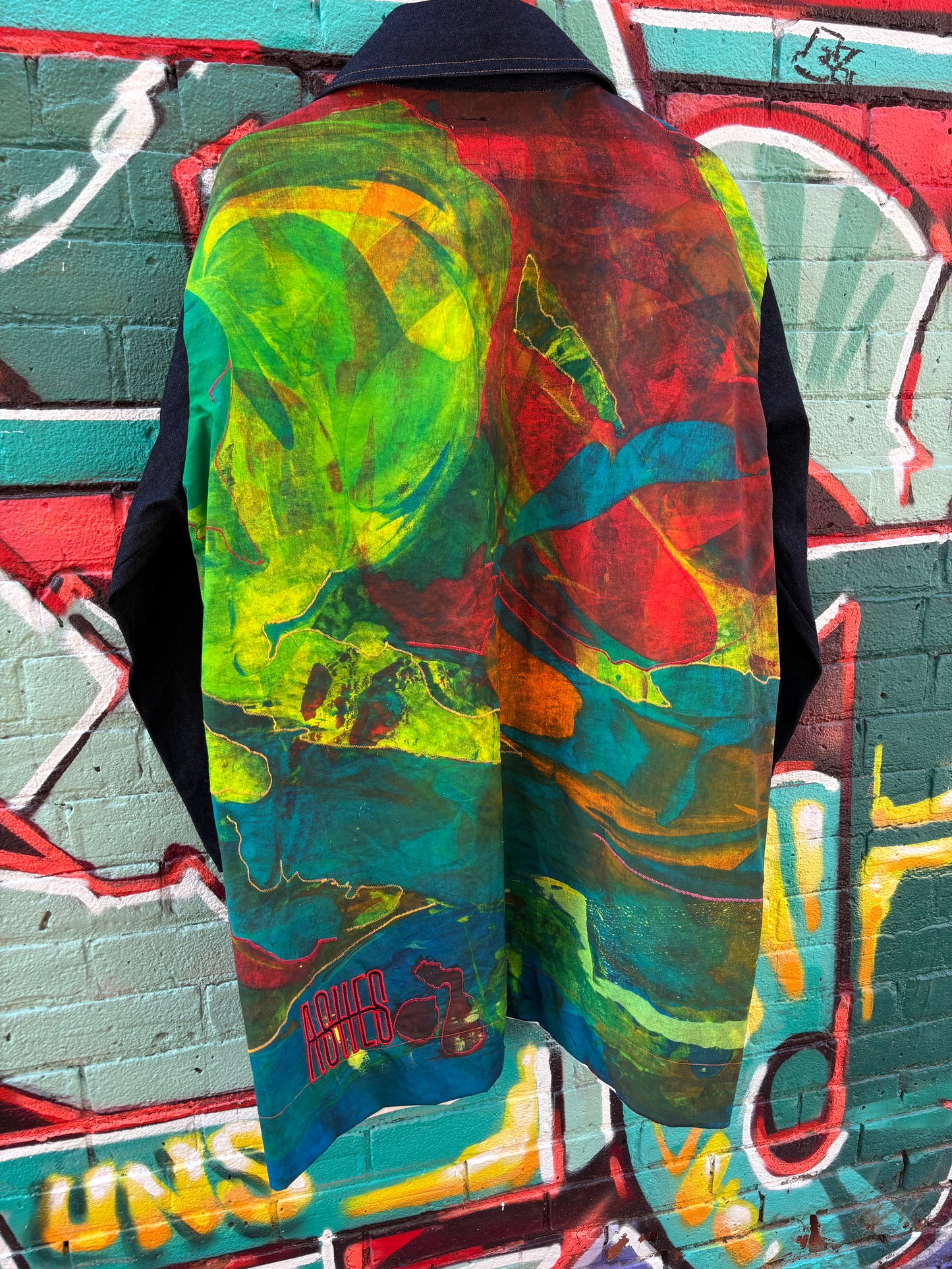 PAINTED CANVAS & DENIM JACKET