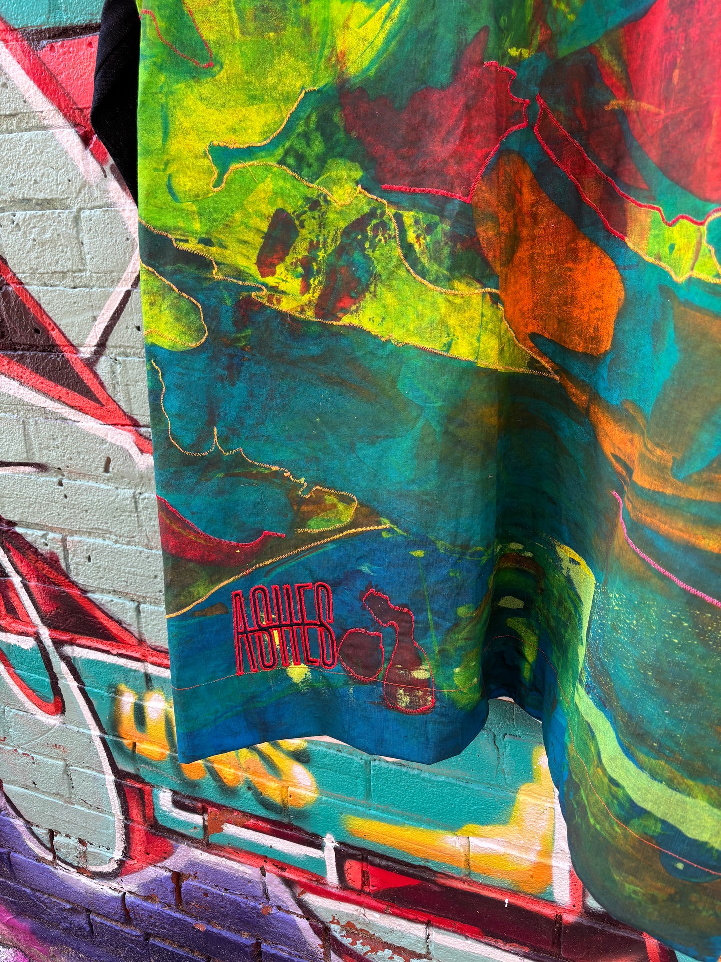 PAINTED CANVAS & DENIM JACKET