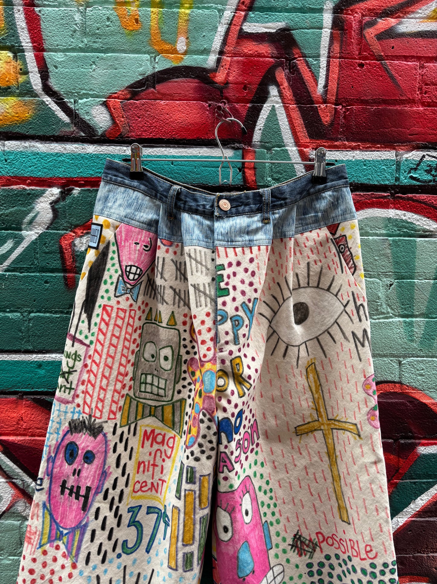 DROP CLOTH PANTS - Original artwork by ROBYN - 32” WAIST