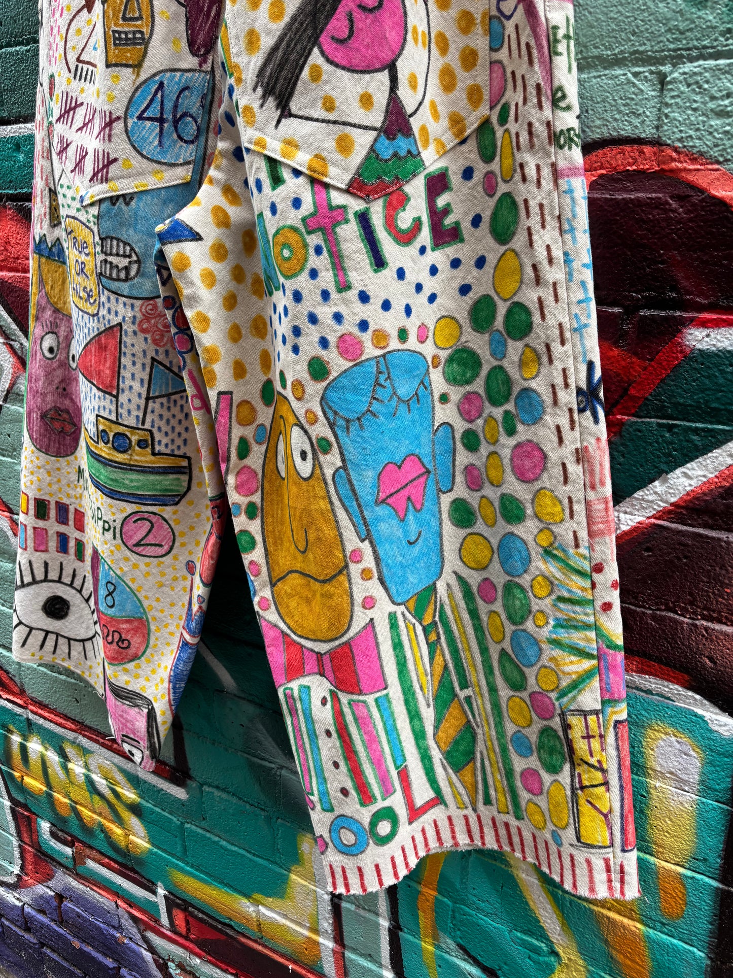 DROP CLOTH PANTS - Original artwork by ROBYN - 32” WAIST
