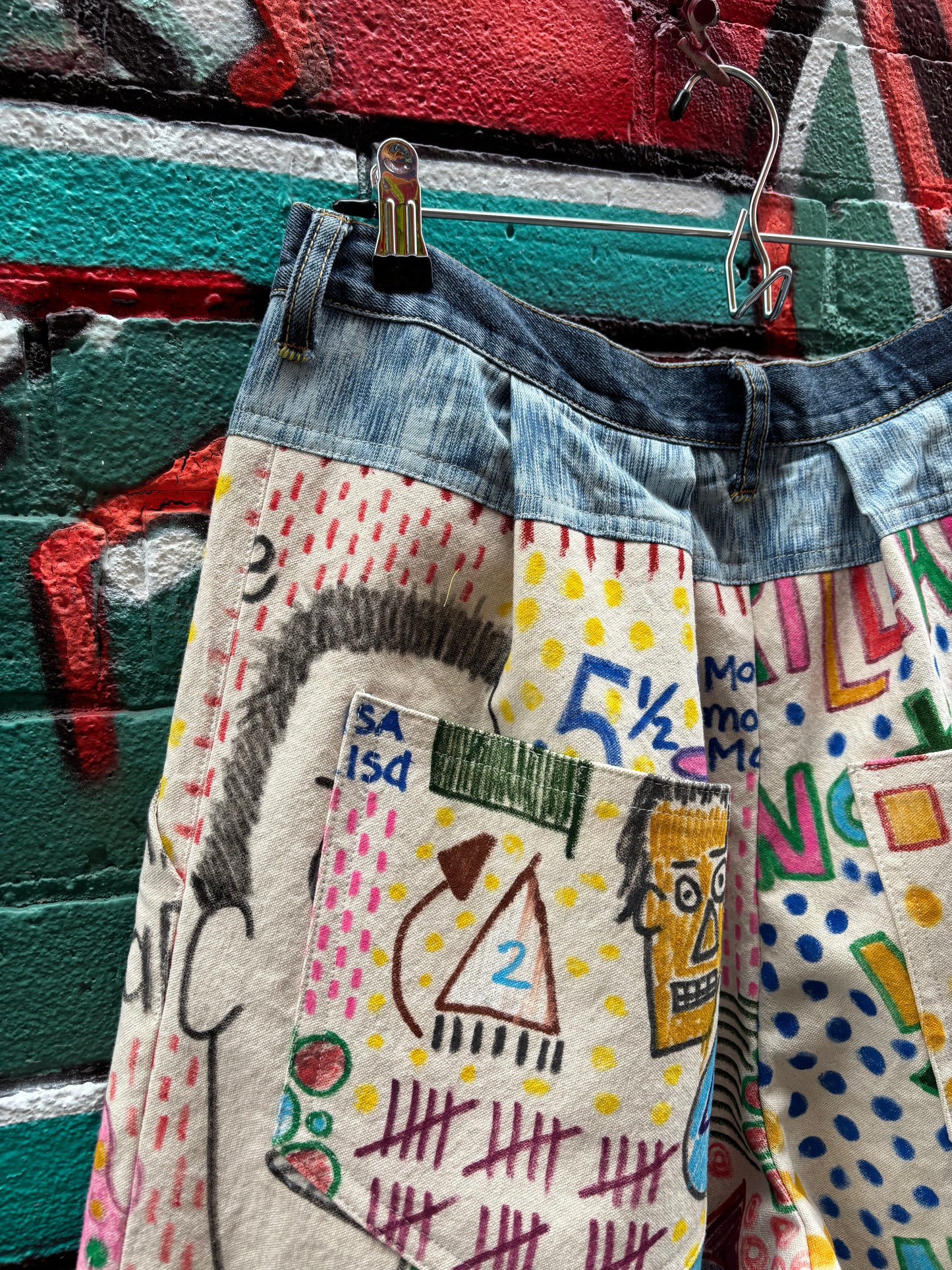 DROP CLOTH PANTS - Original artwork by ROBYN - 32” WAIST