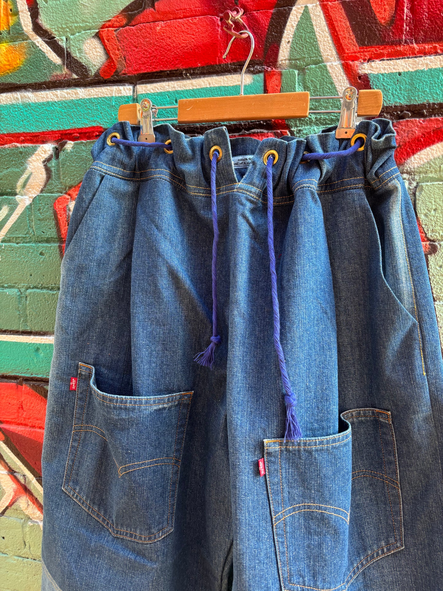 DENIM CURTAIN PANTS