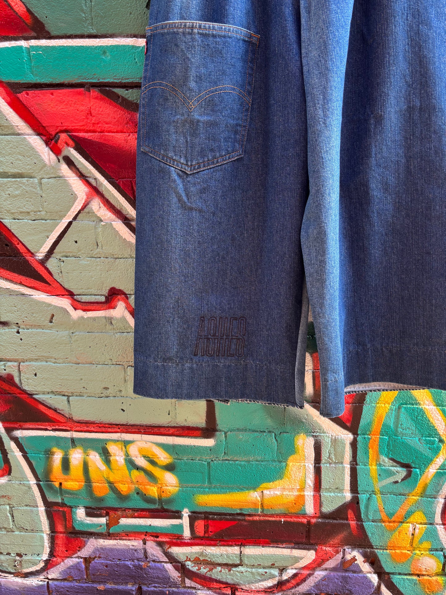 DENIM CURTAIN PANTS