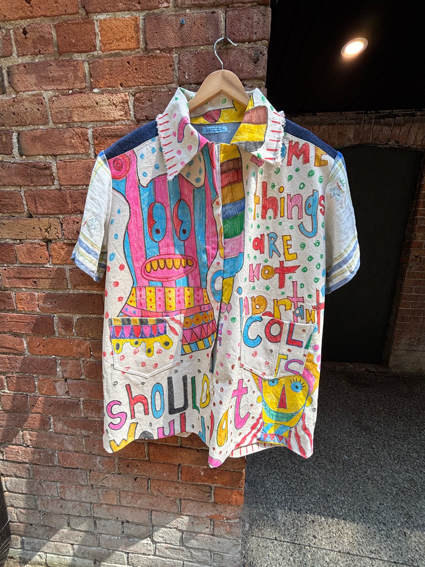 1ST Sample , Jumpsuit , Hand drawn drop cloth
