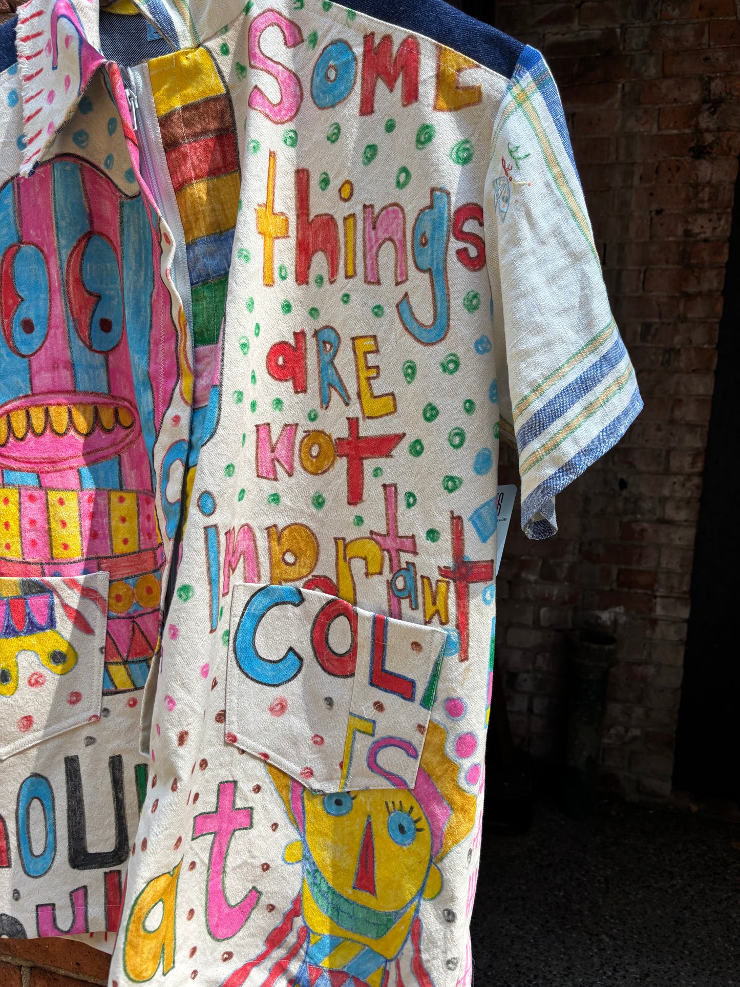 1ST Sample , Jumpsuit , Hand drawn drop cloth