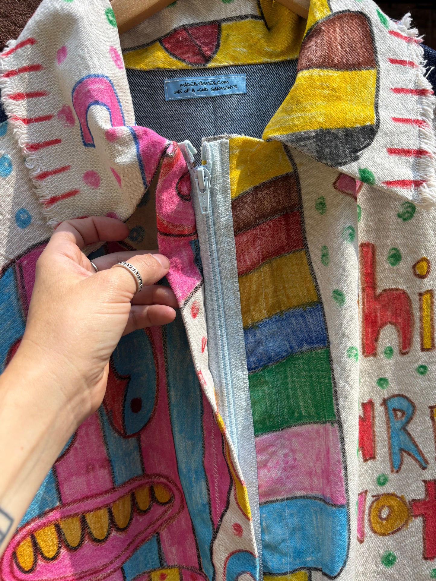 1ST Sample , Jumpsuit , Hand drawn drop cloth