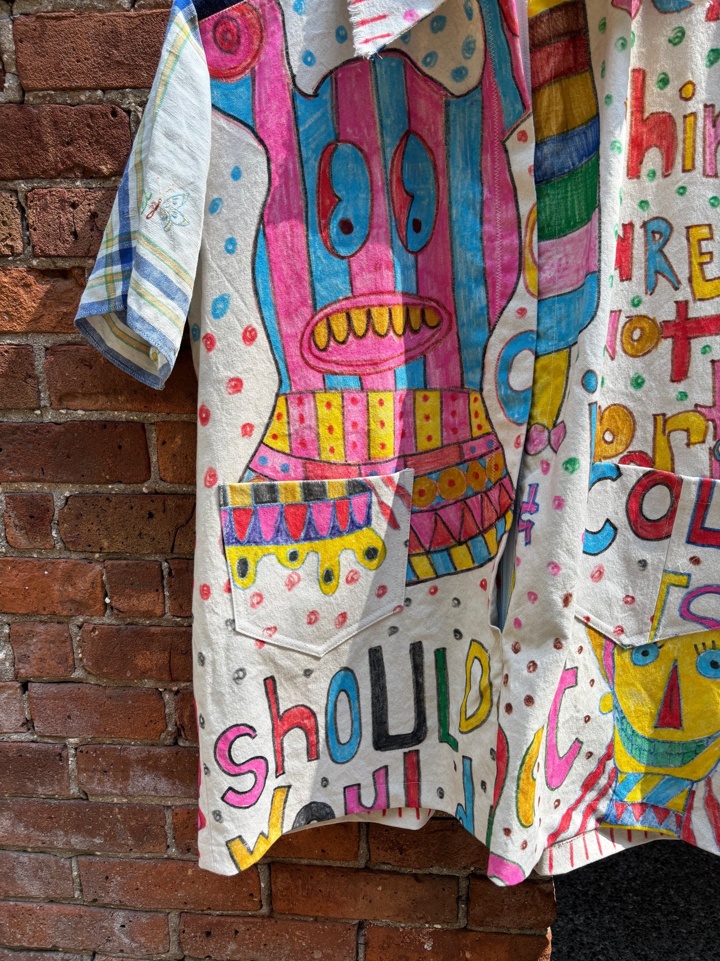 1ST Sample , Jumpsuit , Hand drawn drop cloth