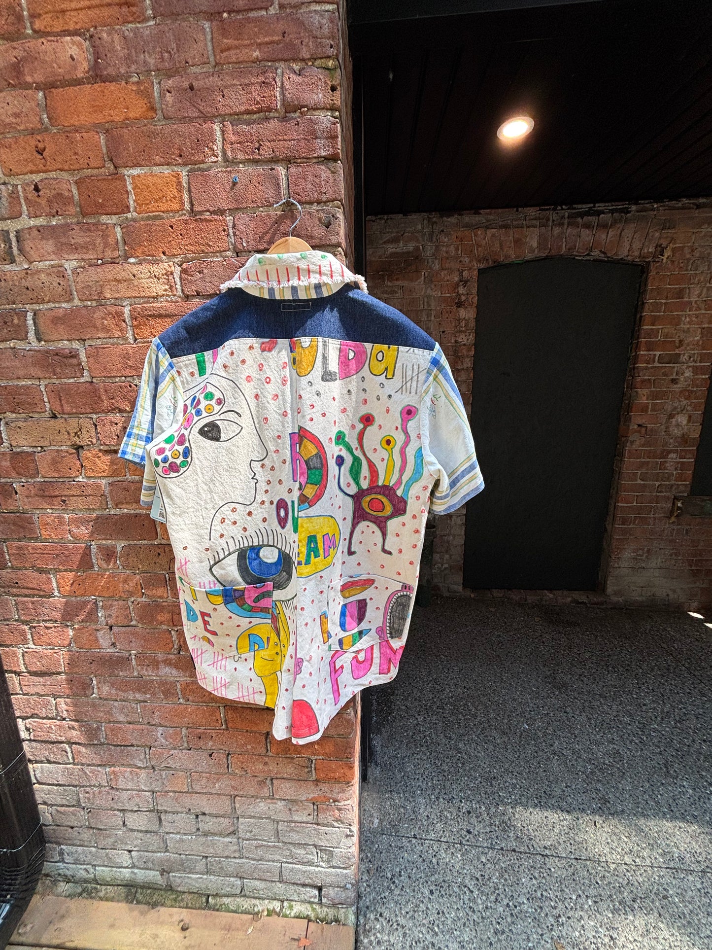 1ST Sample , Jumpsuit , Hand drawn drop cloth