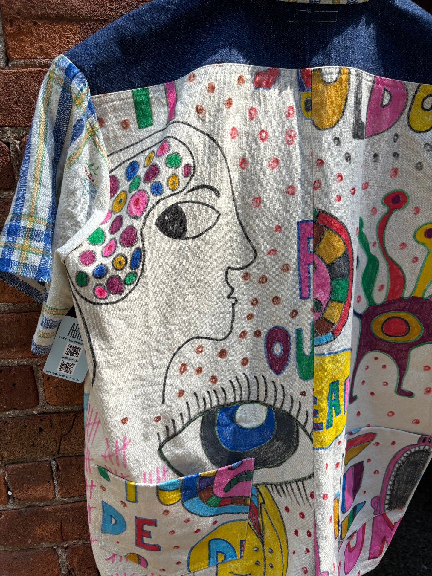 1ST Sample , Jumpsuit , Hand drawn drop cloth