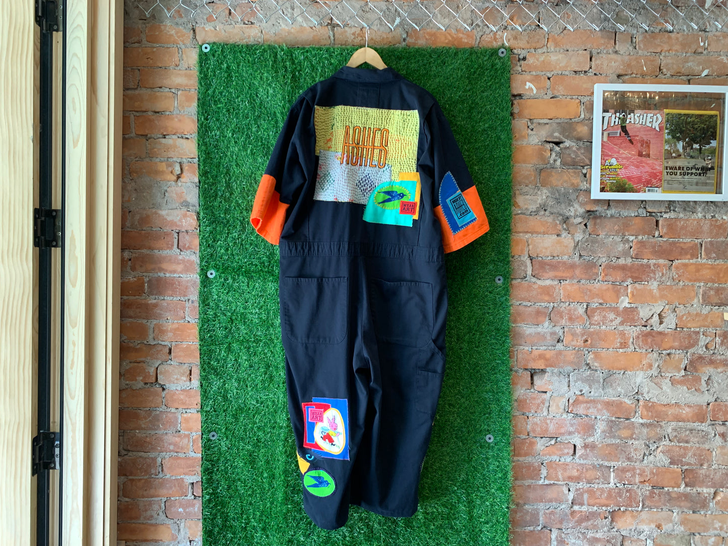 NAVY PATCHWORK JUMPSUIT