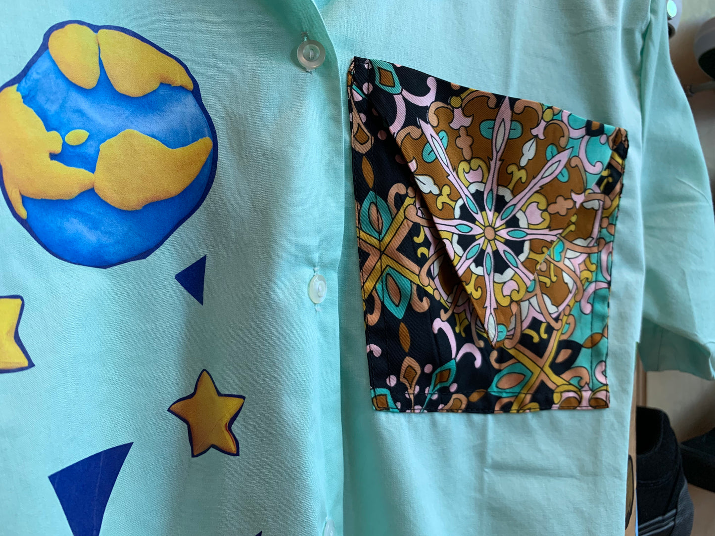 VINTAGE MINT COLLAGE TOP - S/M