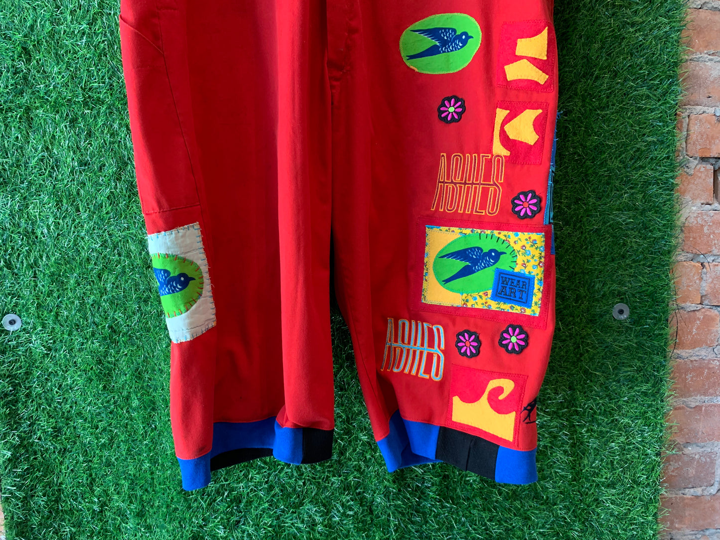 RED PATCHWORK JUMPSUIT