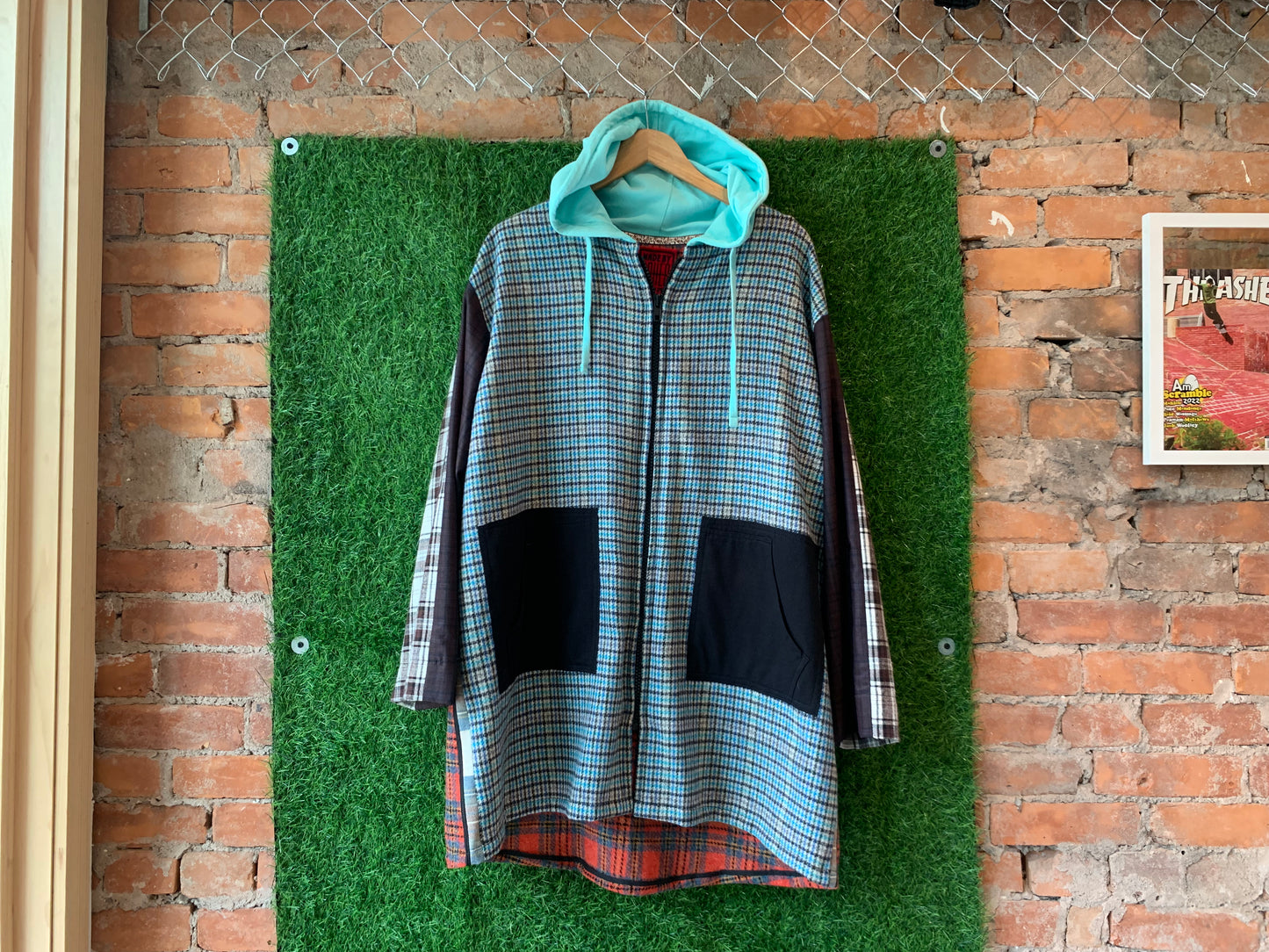 PLAID MASHUP - LIGHTWEIGHT WOOL JACKET - L/XL
