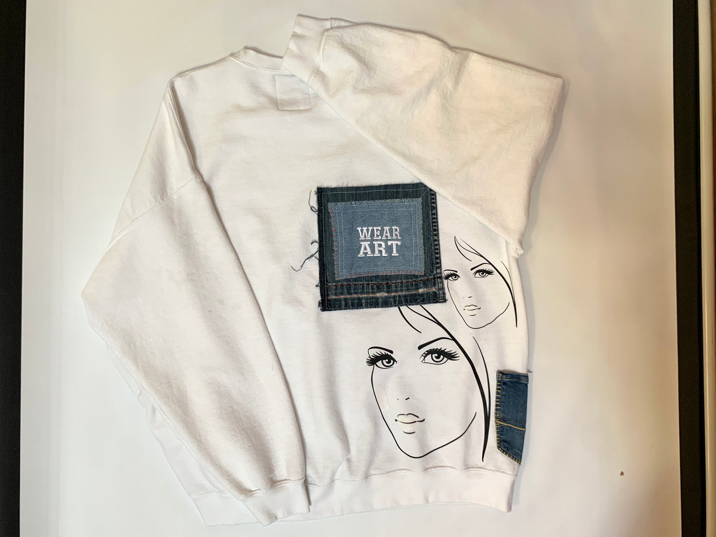 DENIM EYES CREW NECK SWEATER - 3XL