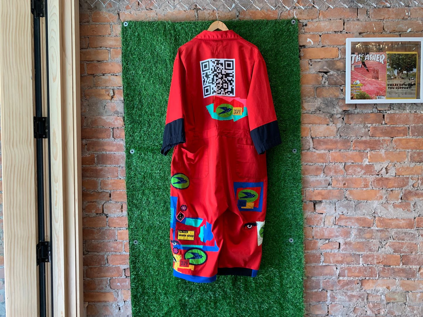 RED PATCHWORK JUMPSUIT