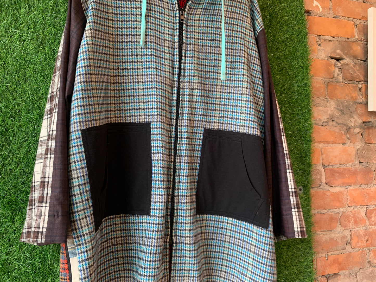 PLAID MASHUP - LIGHTWEIGHT WOOL JACKET - L/XL