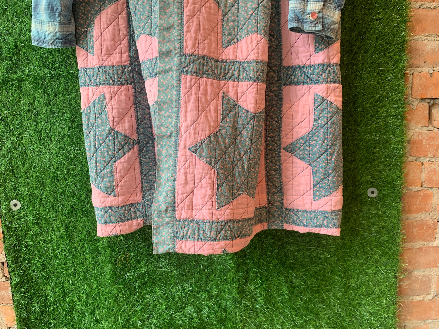QUILT & PLAID JACKET - LARGE