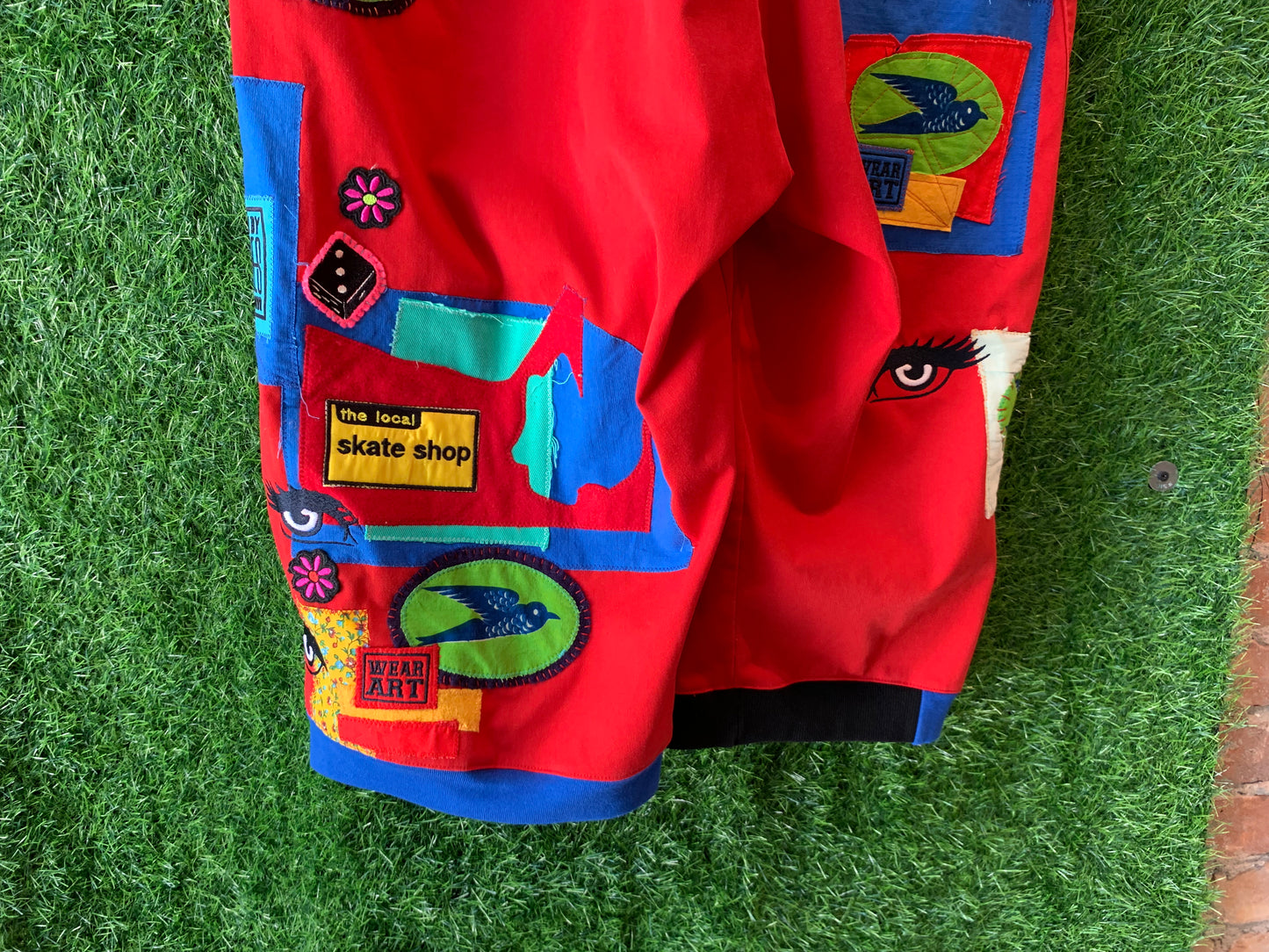 RED PATCHWORK JUMPSUIT