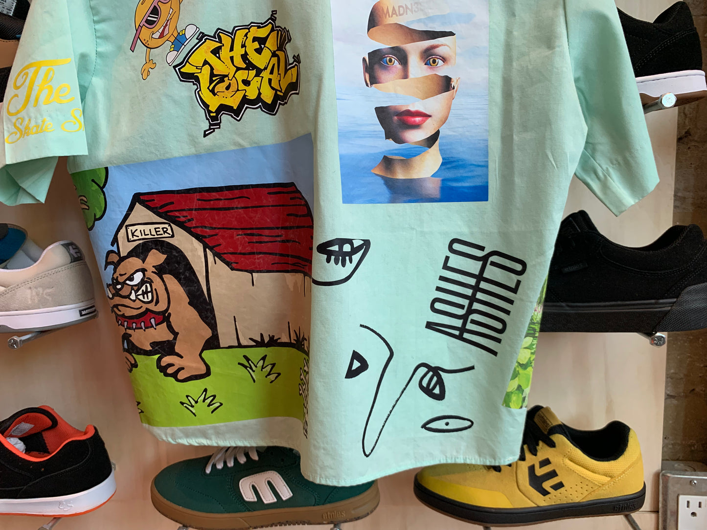 VINTAGE MINT COLLAGE TOP - S/M