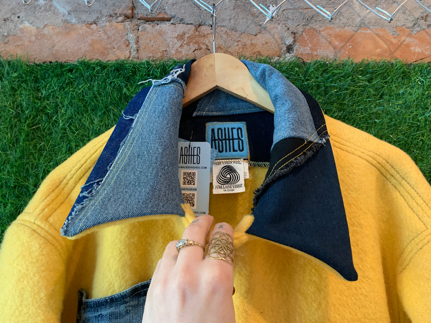 YELLOW WOOL & DENIM UTILITY JACKET