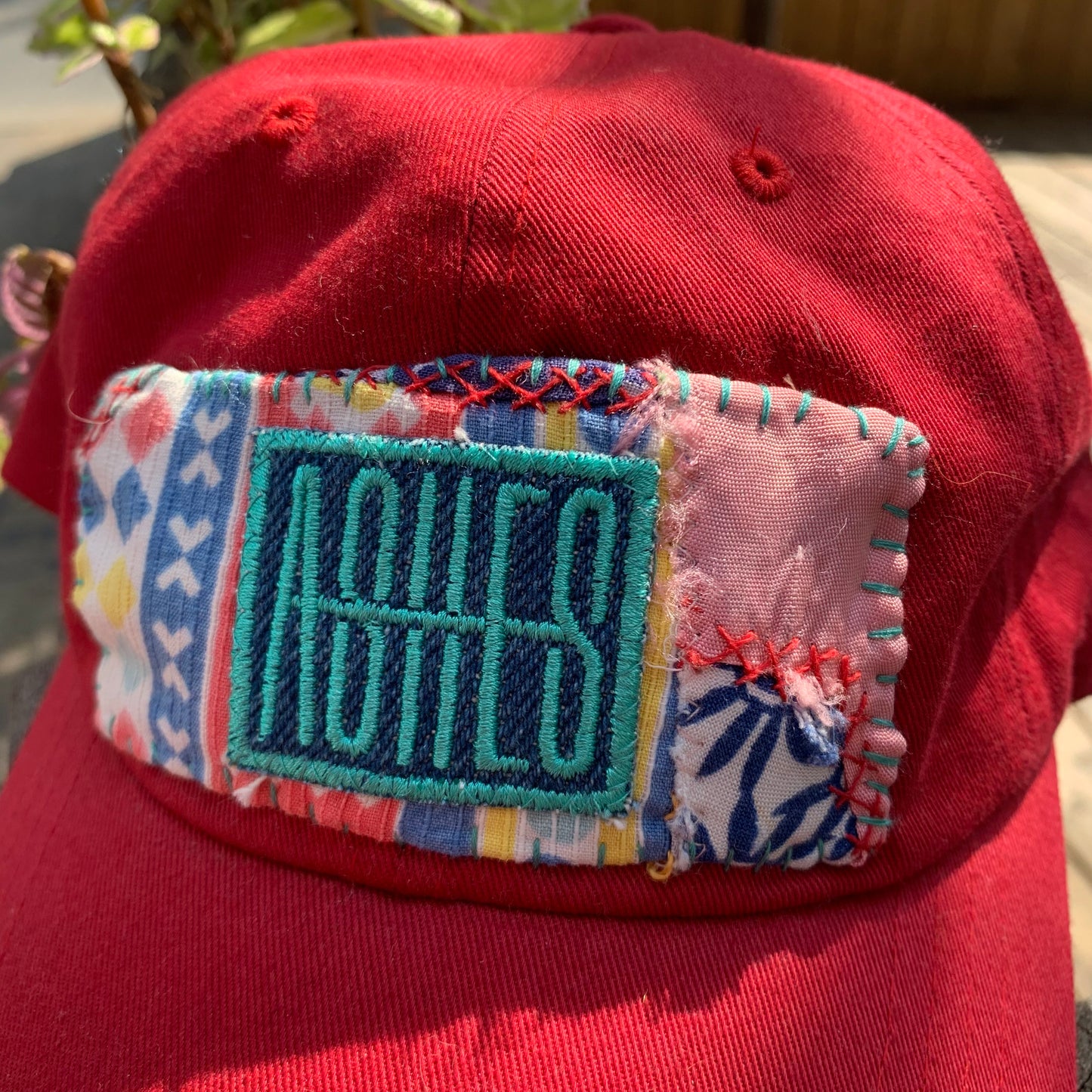 ASHES quilt scraps & denim DAD CAP