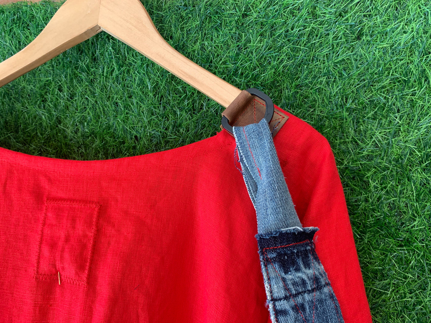33 RED LINEN SHIRT- FITS UP TO 3XL - ONE OF A KIND