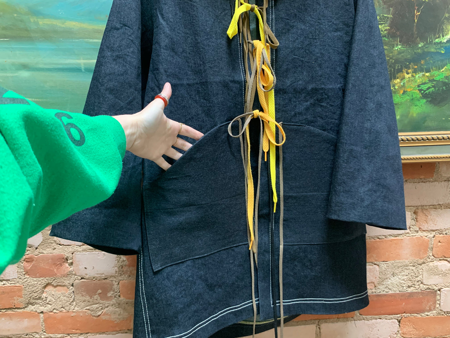 SHOELACE DENIM UTILITY JACKET - ONE OF A KIND