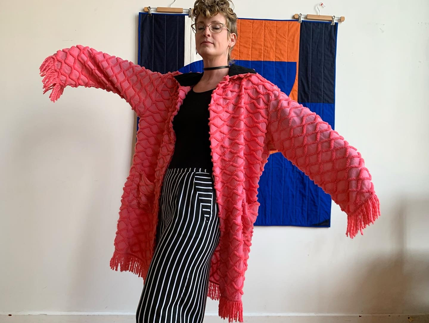 FLAMINGO PINK CHENILLE JACKET