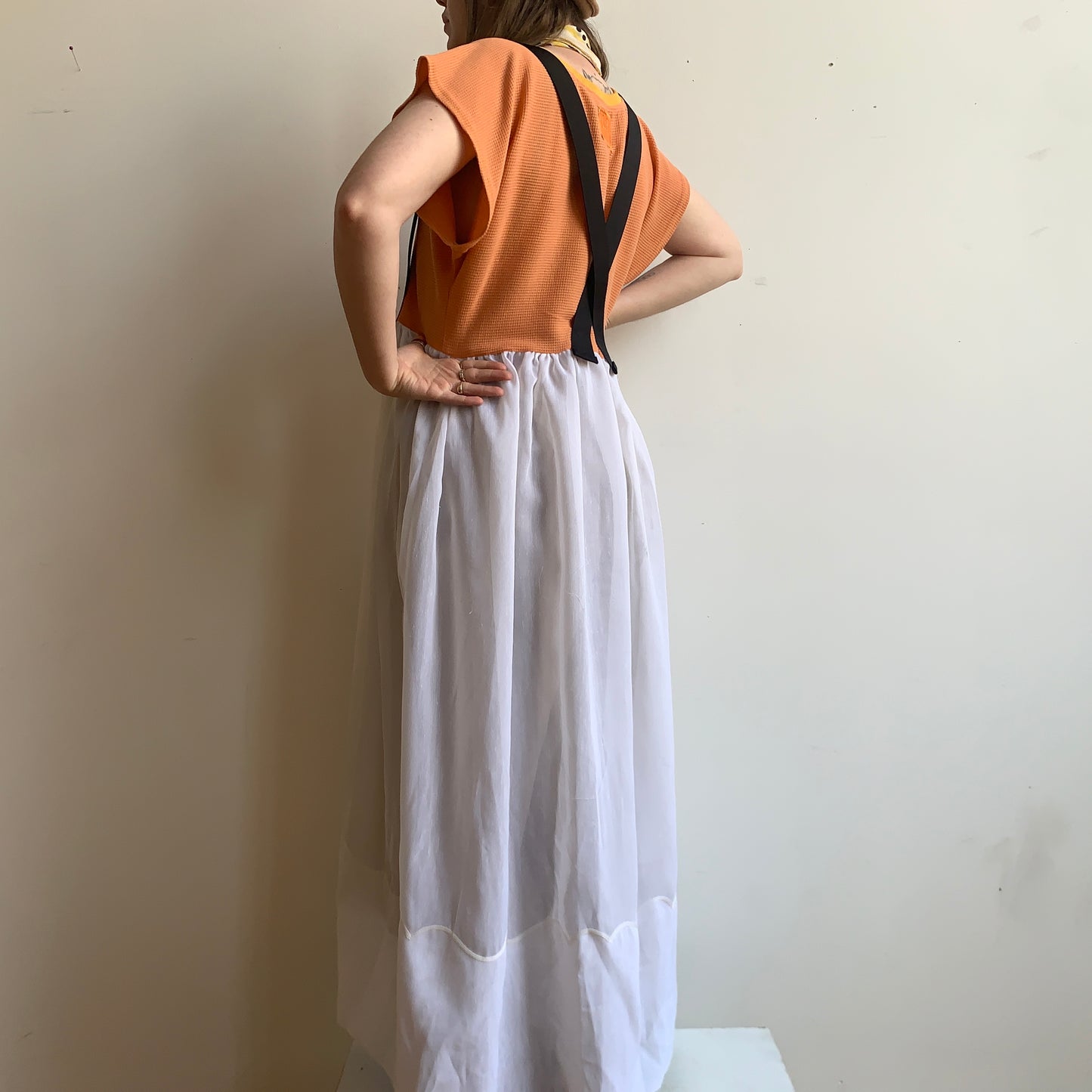 CREAMSICLE OVERALL DRESS