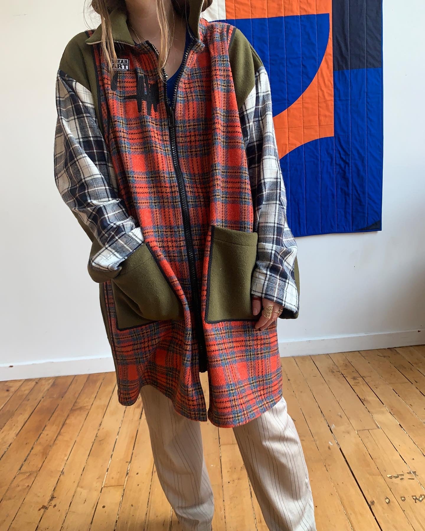 PLAID MIXUP UTILITY JACKET