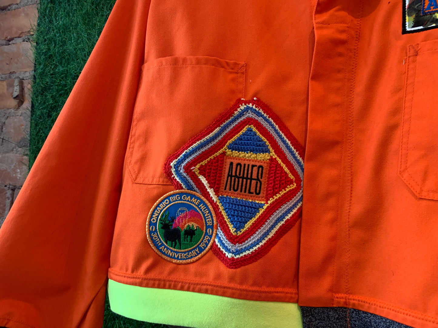 CITRUS ORANGE UTILITY JACKET - CANVAS - ONE OF A KIND
