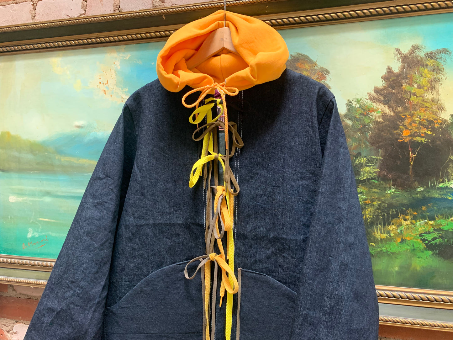 SHOELACE DENIM UTILITY JACKET - ONE OF A KIND