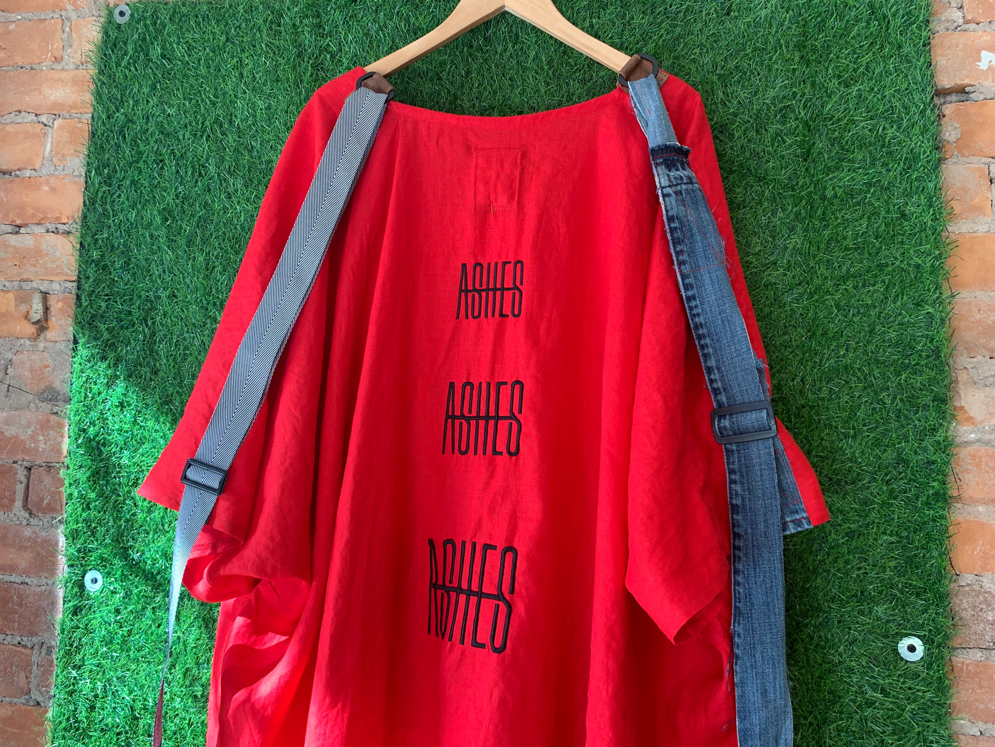 33 RED LINEN SHIRT- FITS UP TO 3XL - ONE OF A KIND